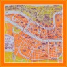 Foulard en soie Plan de la ville de Lyon XIXeme siecle