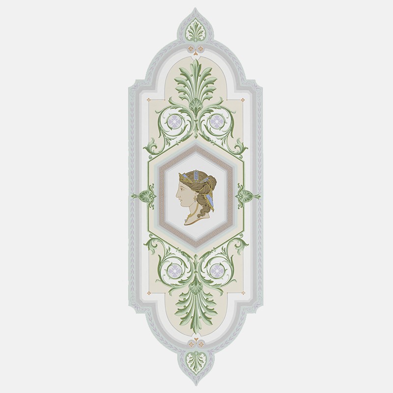 Cameo wallpaper medallion with antique figure looking left