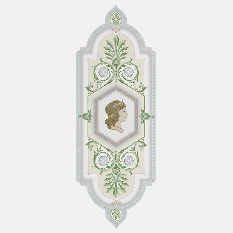 Cameo wallpaper medallion with antique figure looking right