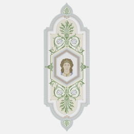 Medaillon papier peint Camée à la figure antique de face.