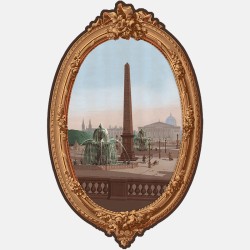 Trompe-l'oeil wallpaper medallion - Luxor obelisk