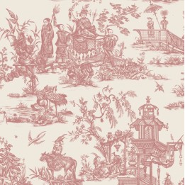 Toile de Jouy Chinese Palanquin Wallpaper