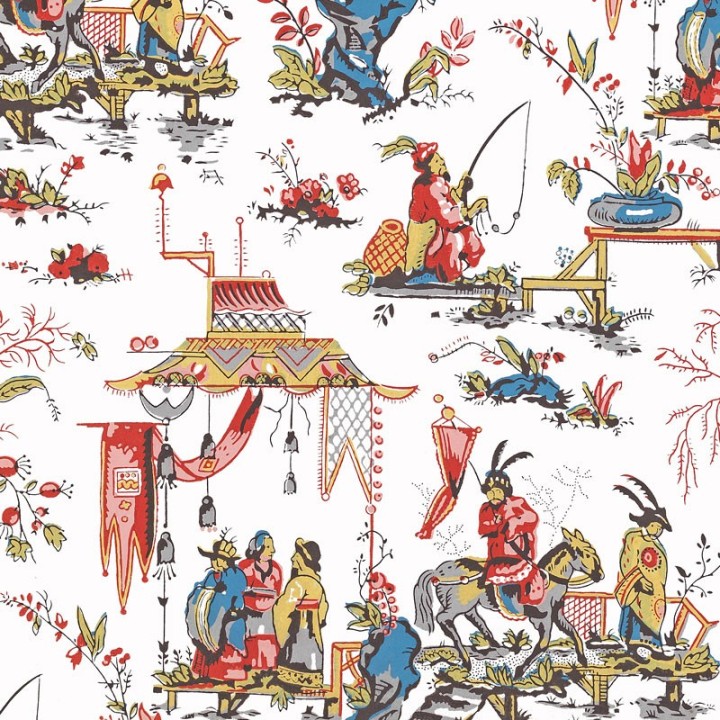 Papier peint Toile de Jouy Scènes Chinoises