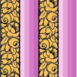 Papier peint et rayures et fleurs art deco