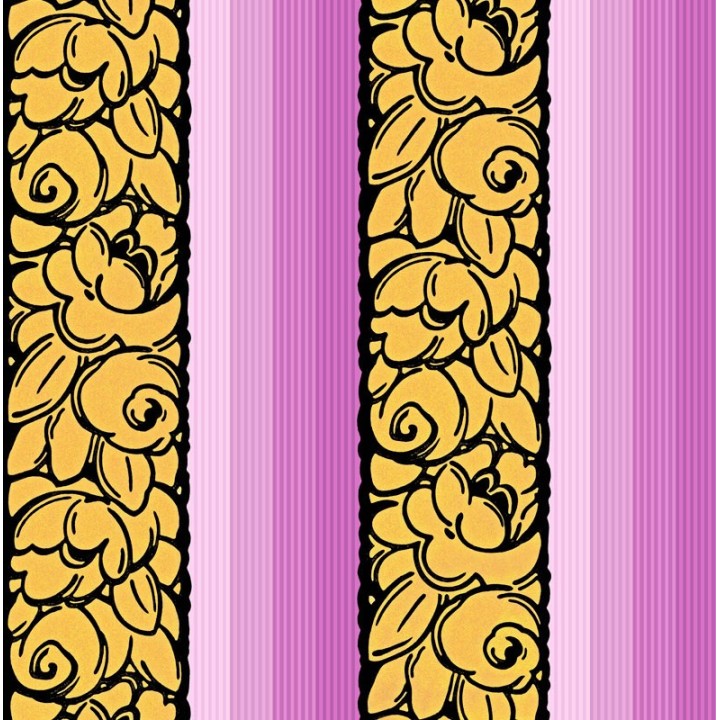 Papier peint et rayures et fleurs art deco